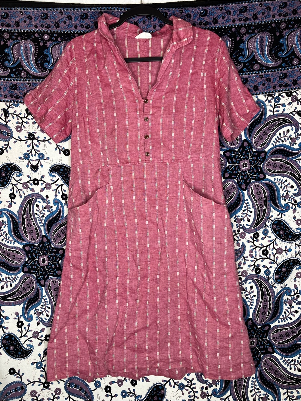 Poetry linen blend short sleeve dress 6 - Picture 6 of 6